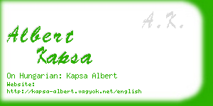 albert kapsa business card